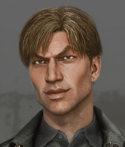 a man with blonde hair is wearing a green jacket