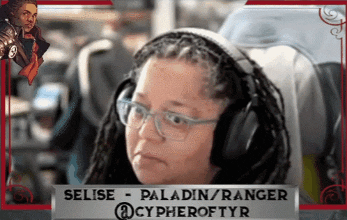 a woman wearing headphones has the name selise on the bottom