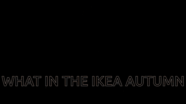 a man sitting in the snow with the words what in the ikea autumn written below him
