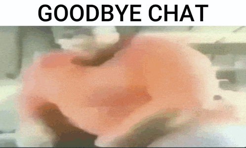 a blurred image of a person holding a pink heart with the words `` goodbye chat '' above it