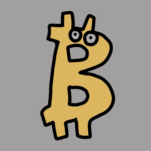 a cartoon drawing of the letter b with a surprised look on his face
