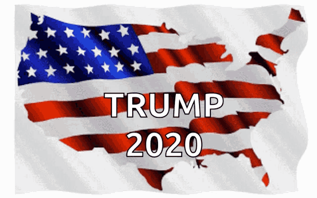 a map of the united states with the words trump 2020 written on it
