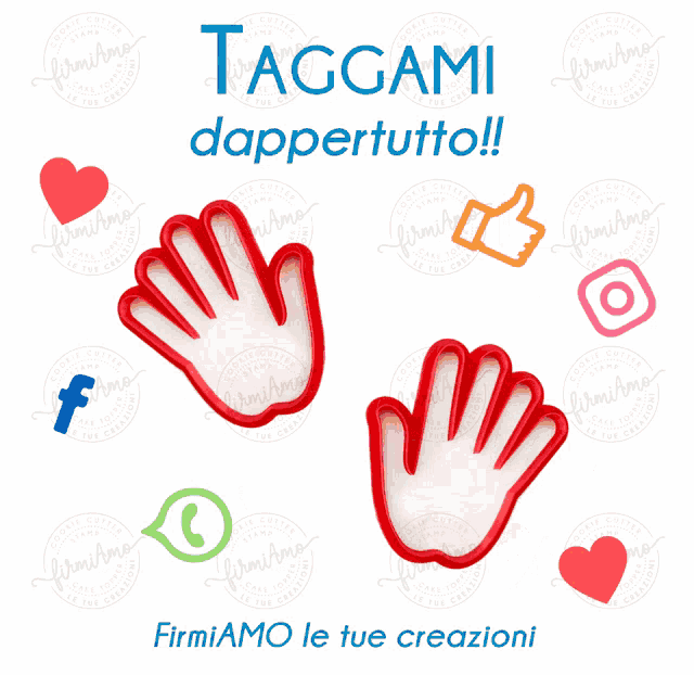 a sign that says " taggami dappertutto " with a red hand