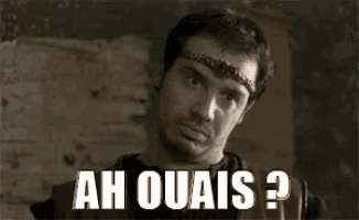 a man with a crown on his head and the words `` ah ouais ? ''