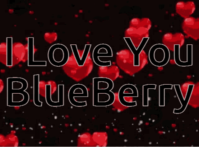 a sign that says i love you blueberry with red hearts