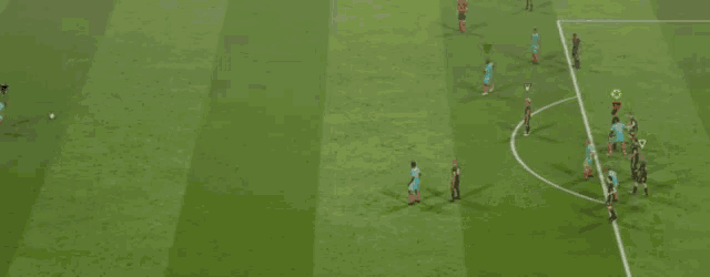 a soccer game is being played on a field with fouls written on the scoreboard