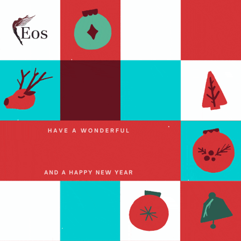 a christmas card that says eos on it