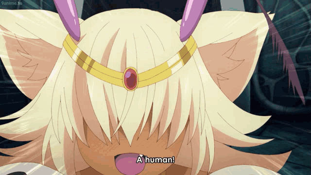 a cartoon character with a crown on her head says " a human "