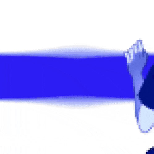 a pixel art of a person with blue hair and a black shirt