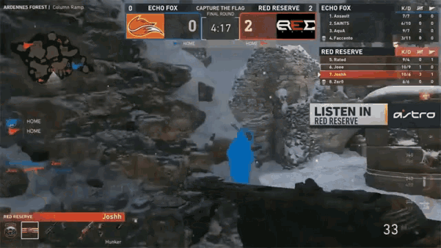 a screenshot of a video game showing the score of echo fox 2 to 2