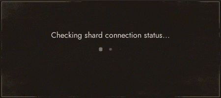 a black background with a checking shard connection status message
