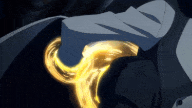 a person 's arm is glowing with a yellow light