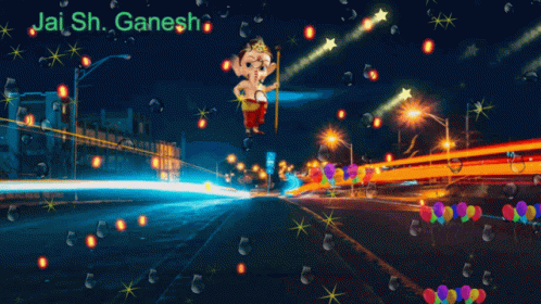Lord Ganesha Balloons GIF - Lord Ganesha Balloons Road GIFs