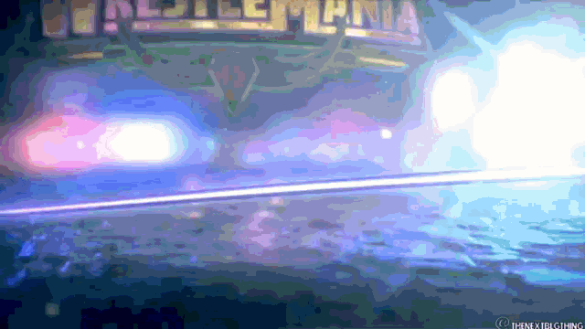 a pixelated image of a wrestling ring with the words wrestlemania written on it
