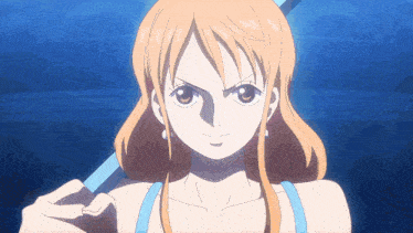 nami from one piece is shown in a close up