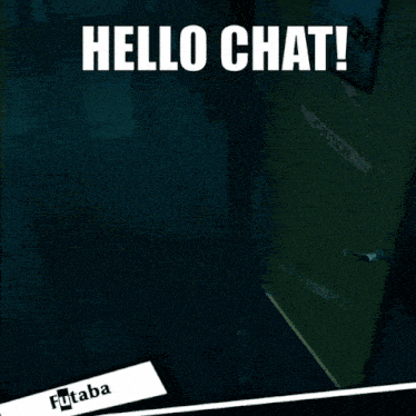 a picture of a girl with headphones and the words hello chat above her