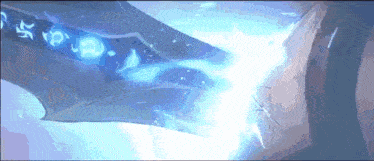 a close up of a blue light coming out of a hole in a wall