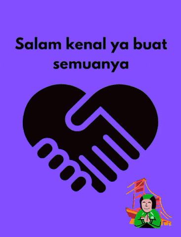 a handshake in the shape of a heart with the words salam kenal ya buat semuanya