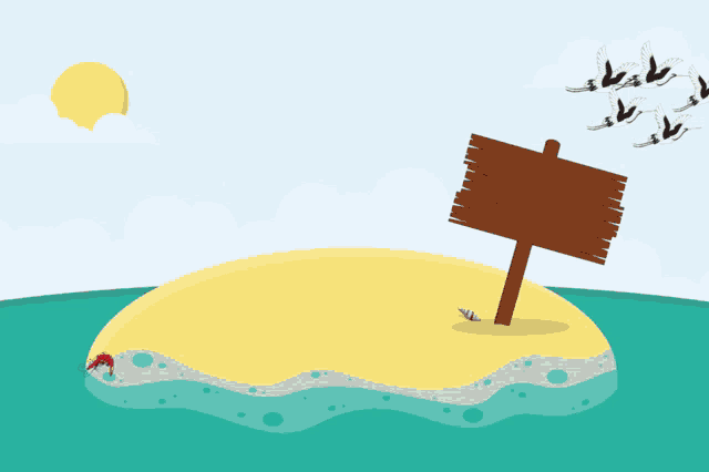 a cartoon of crabs on a small island with a sign that says hashcrabs