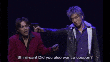 shinji-san did you also want a coupon ? is written on the screen