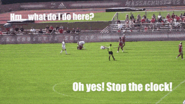 a soccer field with a sign that says massachusetts on it