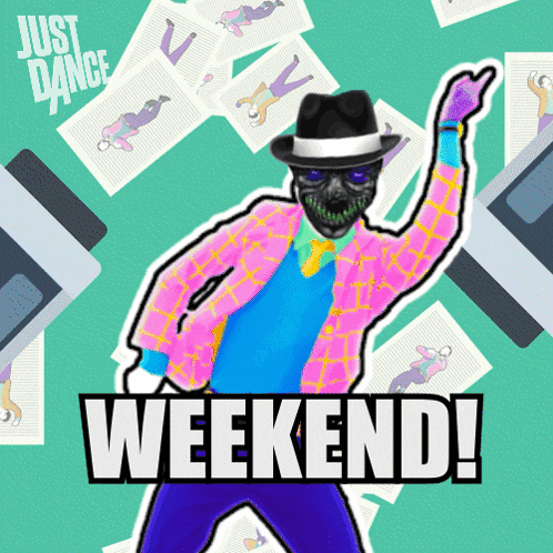 a poster for just dance shows a man in a pink jacket