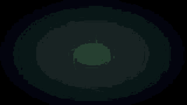 a cartoon drawing of a green monster with horns and a bandage around its neck