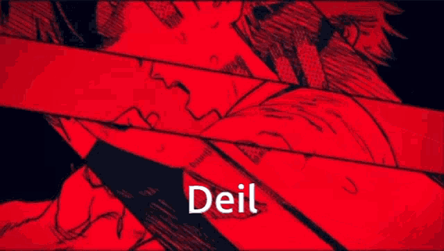 a drawing of a person holding a microphone with the word deil written on the bottom