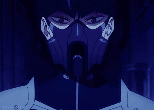 a close up of a person 's face with tatakaben written on the bottom right