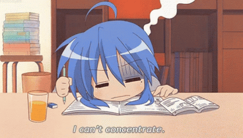 Konata I Cant Concentrate GIF - Konata I Cant Concentrate Lucky Star GIFs