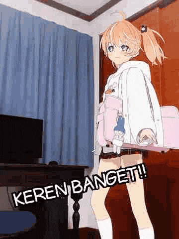 a girl is standing in a room holding a pink bag and a skateboard .