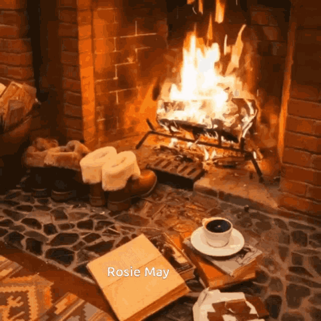 Good Morning Coffee Fireplace GIF - Good Morning Coffee Fireplace GIFs