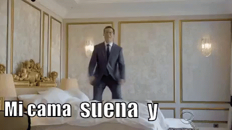 La Cama De Stephen Suena GIF - Mi Cama Suena Karol G Stephen Colbert GIFs