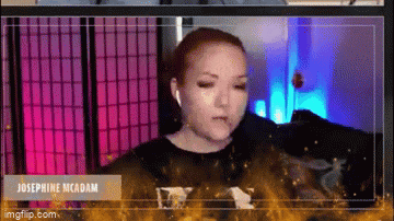 a screenshot of josephine mcadam 's face on a computer screen