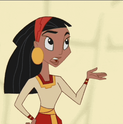 a cartoon character with a red headband on her head