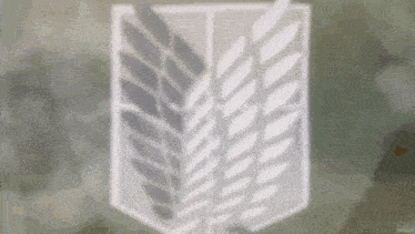 a close up of a shield with a leaf on it