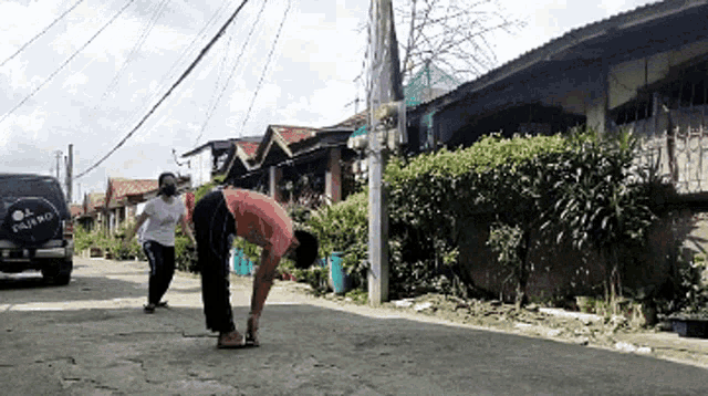 a pajero is parked in a residential area