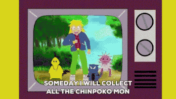 someday i will collect all the chinpoko mon written on a yellow background