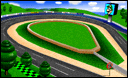 a cartoon illustration of a race track with a sign that says ' mario ' on it