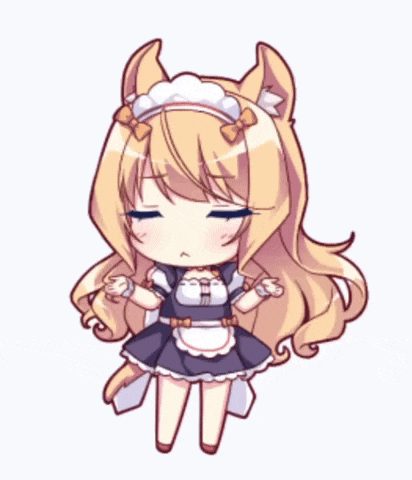 a cartoon drawing of a girl in a maid outfit with a smoke coming out of her mouth