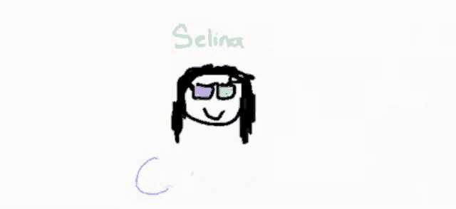 a child 's drawing of a person with the name salina on it
