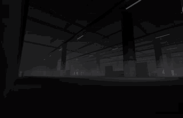 a dark room with a lot of lights on