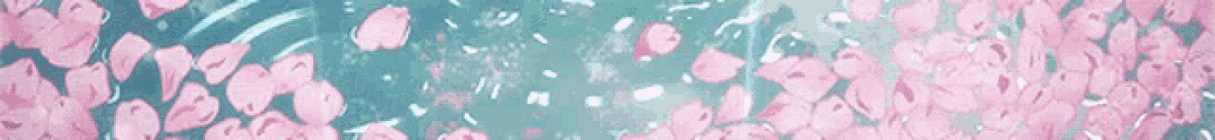 a bunch of pink flowers are floating in the air