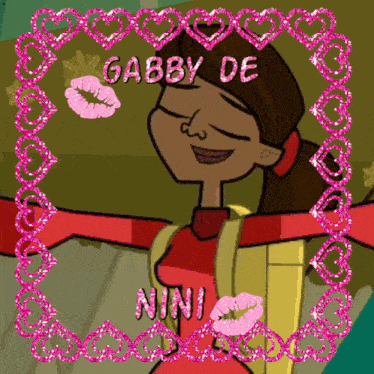 a cartoon girl with the name gabby de written on it
