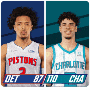 Detroit Pistons (87) Vs. Charlotte Hornets (110) Third-fourth Period Break GIF - Nba Basketball Nba 2021 GIFs