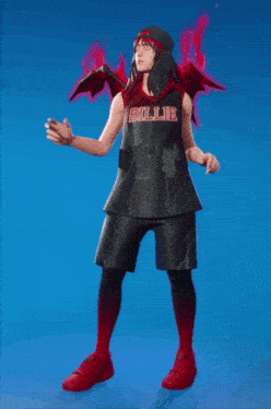 billie eilish is wearing a black basketball jersey