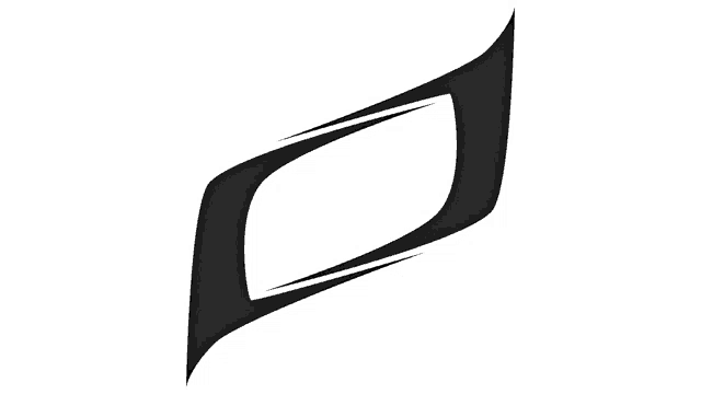 a black and white logo on a white background with a swirl in the middle