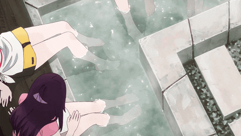 a drawing of a person 's feet in a bathtub