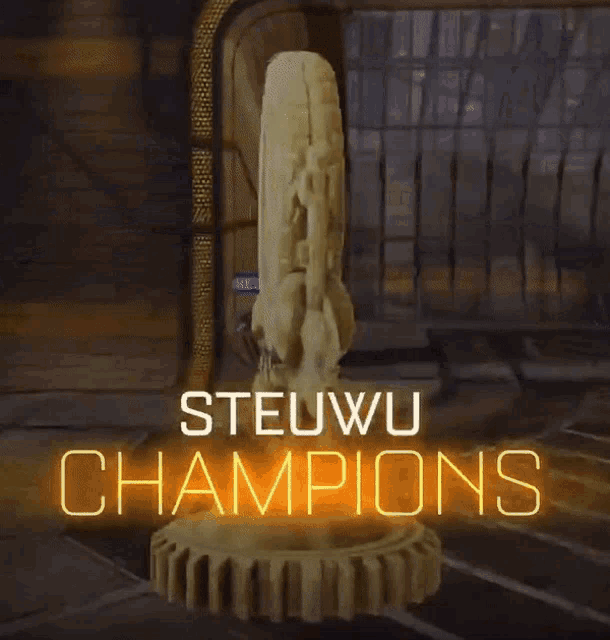 a picture of a trophy that says steuwu champions on it