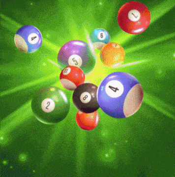 a bunch of pool balls with numbers 1 through 8 on them